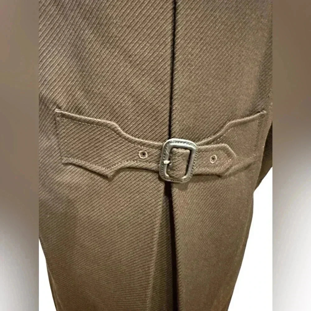Burberry brown long overcoat jacket Womens size US 6 - Picture 9 of 16